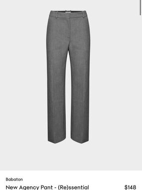 Babaton Gray Straight-Leg Dress Pants